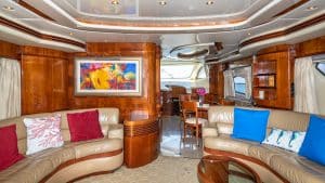 80' Azimut Flybridge "Grace" interior seating area
