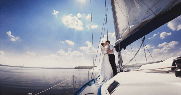 yacht wedding party